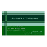 Green Professional Stripes Block Business Cards