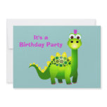 Green Punk Dino Invitations