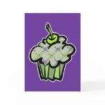 green punk skull crossbones cupcake greeting card
