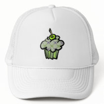 green punk skull crossbones cupcake hats