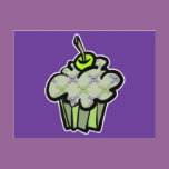 green punk skull crossbones cupcake