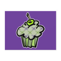 green punk skull crossbones cupcake postcards