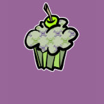 green punk skull crossbones cupcake