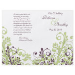 Green & Purple Abstract Floral Wedding Program Flyer Design