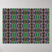 Green Purple Blue Mystic Eye Diamond Pattern Posters