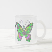 Green Purple Butterfly mug