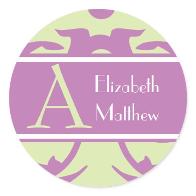 Green Purple Customize Last and First Name Sticker by indolilly