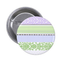 Green & purple girly stripe pattern pins