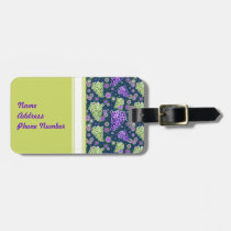 Green Purple Grapes Pattern luggage tags