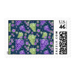 Green Purple Grapes Pattern Postage Stamps