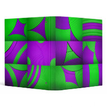 Green & Purple Kaleidoscope 1" Avery Binder