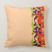 Green Purple Orange Abstract Pillow