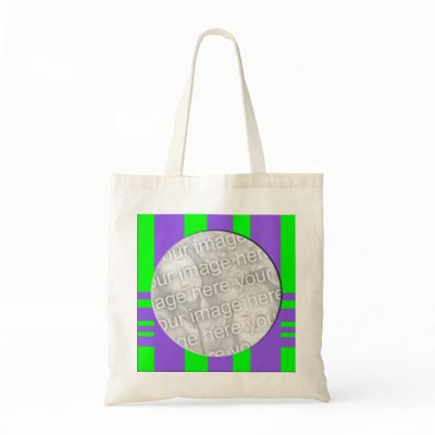 green purple photo frame canvas bag by DonnasPhotoFrames