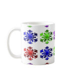 Green_Purple_Red_Blue_Snowflakes mugs