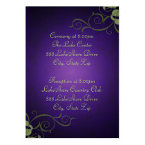 Green & Purple Scroll Guest Info Business Card