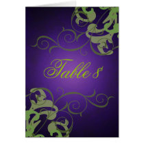 Green & Purple Scroll Table Card