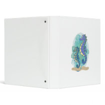 Green & Purple Seahorses in the Ocean Vinyl Binder