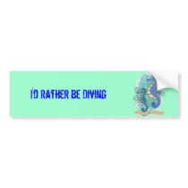 Green & Purple Seahorses in the Ocean Bumper Stickers