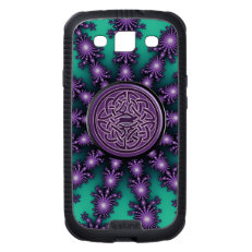 Green Purple Star Fractal with Celtic Knot Case Galaxy S3 Covers
