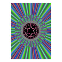 Green Purple Sunburst Fractal Business Card
