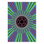 Green Purple Sunburst Fractal Business Card