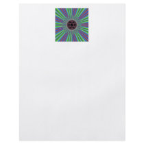 Green Purple Sunburst Fractal Custom Flyer