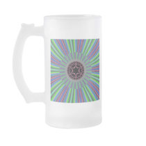 Green Purple Sunburst Fractal Coffee Mug