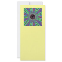 Green Purple Sunburst Fractal Rack Card