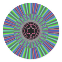 Green Purple Sunburst Fractal Sticker