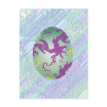 Green Purple & Yellow Painted Egg postcards