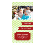 Green Quatrefoil Christmas Photo Card