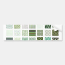 Green quilt mosaic pattern bumper sticker