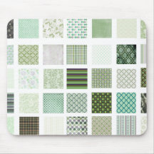 Green quilt mosaic pattern mousepads