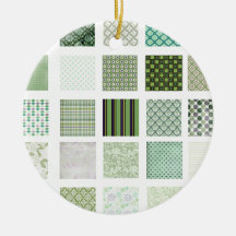 Green quilt mosaic pattern ornament