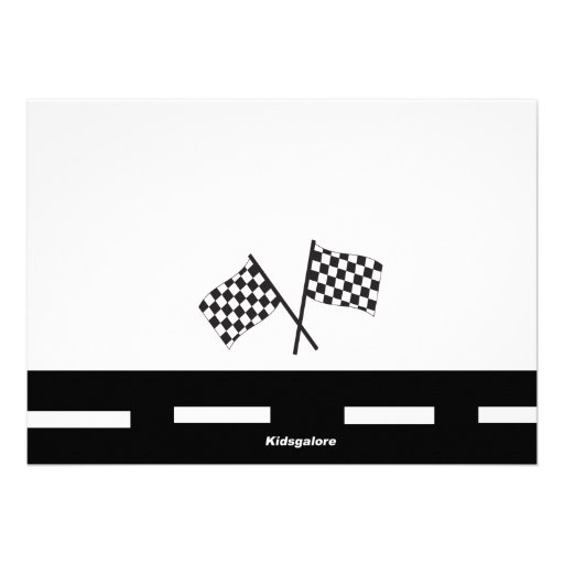 Green Race Car  Boys Fifth Birthday Invitation