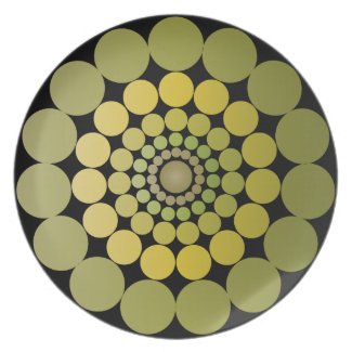 Green Radial Dots Party Plate