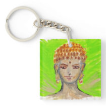Green Radiant Buddha key chains