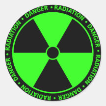 Green Radiation Symbol Sticker
