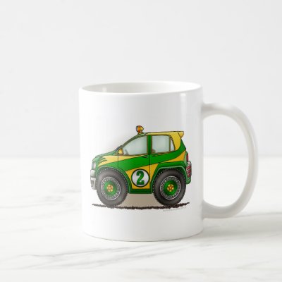 Green Rally Car Mugs by art1st