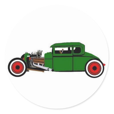 GREEN RAT ROD STICKER by HURCHLA A 32 FORD RAT COUPE