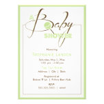 Green Rattle | Baby Shower Invitaton Personalized Announcements
