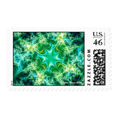 Green Razzle Dazzle Postage Stamps by kwieserA