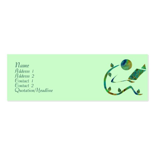Green Reader Profile Cards Business Card