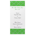 Green Reception Menu Custom Rack Card