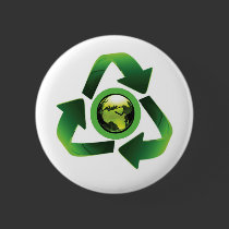 Green Recycle Button by Ecogreenglobe Green Recycle Button