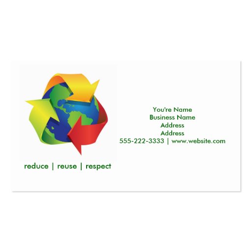 Green Recycle Earth Day Green Business Cards