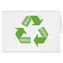 Green Recycle Reuse Reduce Greeting Cards