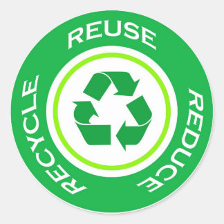 Reduce Reuse Recycle Symbol Stickers | Zazzle