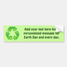 Green Recycle Symbol Bumper Sticker