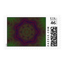 Green, Red and Blue Kaleidoscope Mandala Stamp